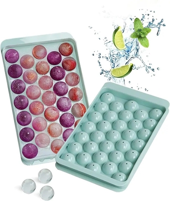 3D sostenibile Whisky Drink Ice Ball Cube Maker Mold Trays con coperchio e forma di sfera