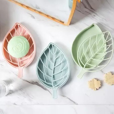 Moderno porta sapone da bagno con doppio strato di fiori e vassoio in silicone antiscivolo