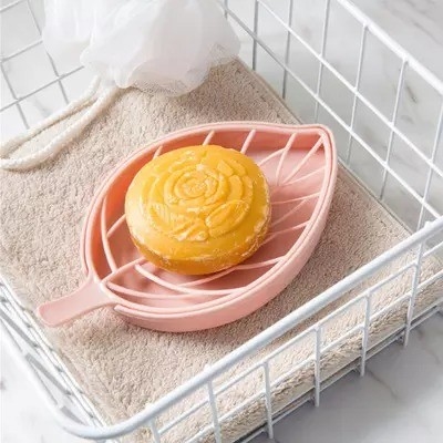 Moderno porta sapone da bagno con doppio strato di fiori e vassoio in silicone antiscivolo