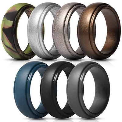 Servizio di lavorazione stampaggio OEM Bap Free Non tossico silicone matrimonio anello singolo per uomo