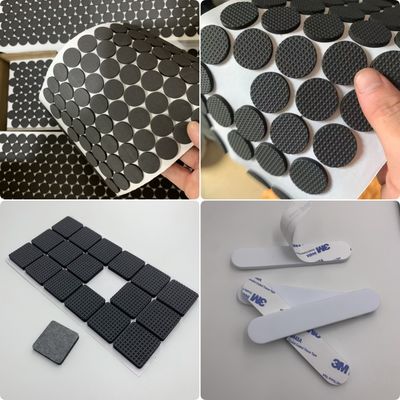 Pad di silicone personalizzato per il servizio di lavorazione dello stampaggio Piede di gomma a maglia nera trasparente