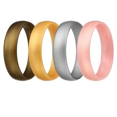 Anelli di nozze in silicone metallico flessibile con servizio di lavorazione del stampaggio
