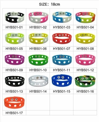 Braccialetto sportivo in silicone lungo 18 cm con servizio di stampaggio e ornamento personalizzato