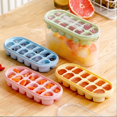 Forme di cubo di ghiaccio in silicone di qualità alimentare per lo stoccaggio di grande capacità nei frigoriferi domestici
