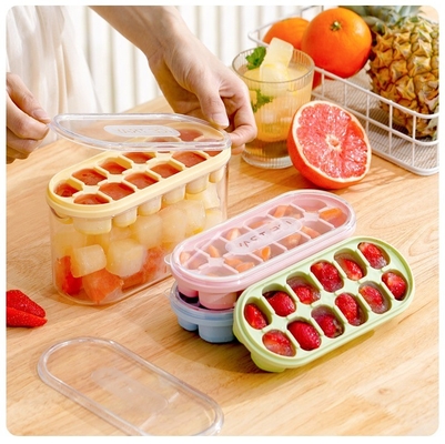 Forme di cubo di ghiaccio in silicone di qualità alimentare per lo stoccaggio di grande capacità nei frigoriferi domestici