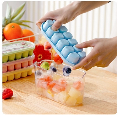 Forme di cubo di ghiaccio in silicone di qualità alimentare per lo stoccaggio di grande capacità nei frigoriferi domestici