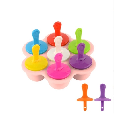 Classificazione alimentare Formica di ghiaccio in silicone 7 buchi Popsicle DIY Ice Cream Box Formica di ghiaccio in silicone