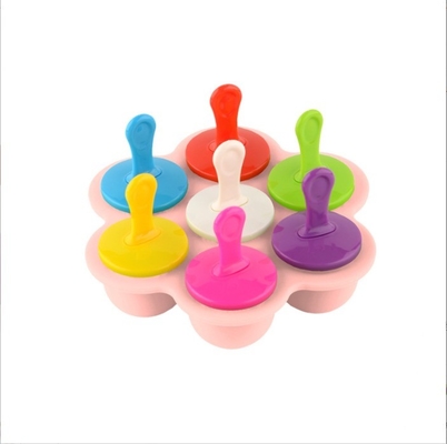 Classificazione alimentare Formica di ghiaccio in silicone 7 buchi Popsicle DIY Ice Cream Box Formica di ghiaccio in silicone