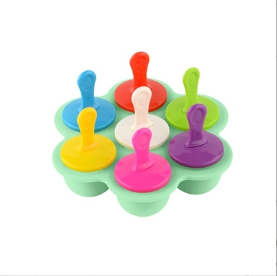 Classificazione alimentare Formica di ghiaccio in silicone 7 buchi Popsicle DIY Ice Cream Box Formica di ghiaccio in silicone