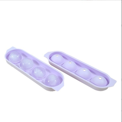 Scaffale di ghiaccio in silicone Forme di cristallo chiaro 4 cavità portabile sfera rotonda