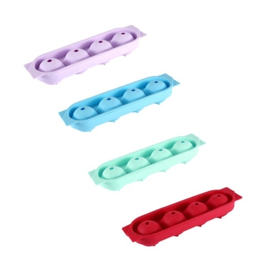Scaffale di ghiaccio in silicone Forme di cristallo chiaro 4 cavità portabile sfera rotonda