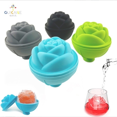 Strumenti per gelati Forma di fiore di rosa Forma di silicone muffa Cassa di ghiaccio Ghiaccio palla di ghiaccio Roller di ghiaccio silicone