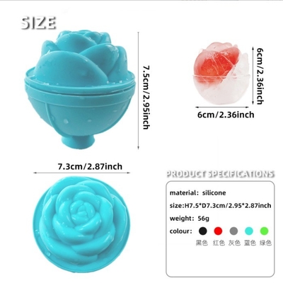 Strumenti per gelati Forma di fiore di rosa Forma di silicone muffa Cassa di ghiaccio Ghiaccio palla di ghiaccio Roller di ghiaccio silicone