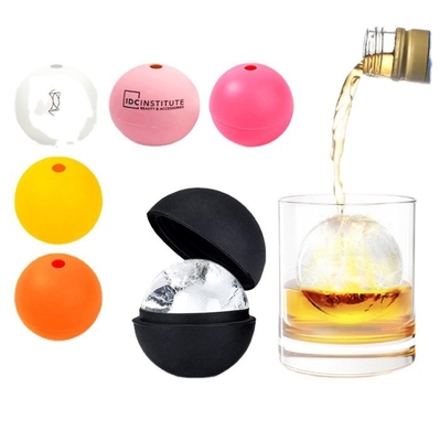 S M L Dimensione Silicone Ice Ball per il whisky sostenibile Disegno a buco singolo Logo stampabile
