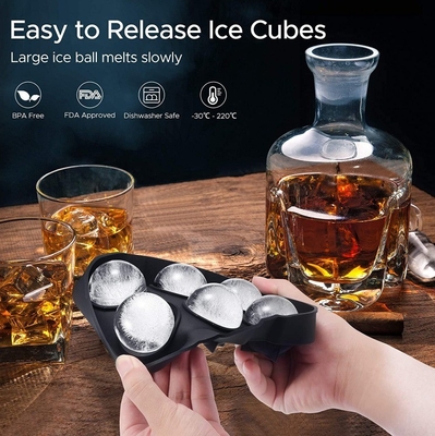 Strumenti per gelati 6 cavità di grado alimentare rotondo silicone Ice Cube vassoio con coperchio e coperchio
