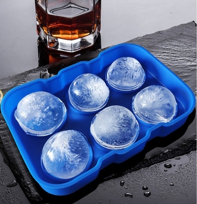 Strumenti per gelati 6 cavità di grado alimentare rotondo silicone Ice Cube vassoio con coperchio e coperchio