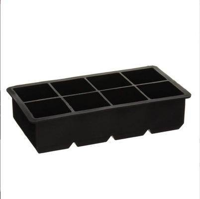 Stocked 4 6 8 cavità Silicone Ice Tray Mold con coperchio Grande forma quadrata Ice Cube Maker