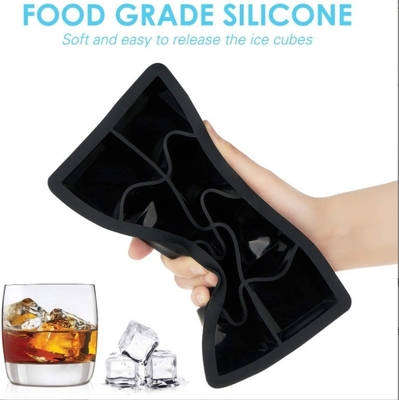 Stocked 4 6 8 cavità Silicone Ice Tray Mold con coperchio Grande forma quadrata Ice Cube Maker