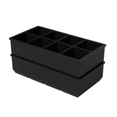 Stocked 4 6 8 cavità Silicone Ice Tray Mold con coperchio Grande forma quadrata Ice Cube Maker