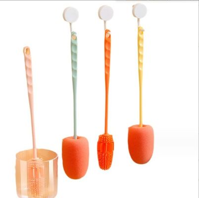 Stocked TPR PP silicone bottiglia spazzola per lavare bottiglie per bambini Long Handle