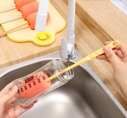 Stocked TPR PP silicone bottiglia spazzola per lavare bottiglie per bambini Long Handle