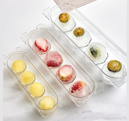 Scatola di ghiaccio a sfere 4 pcs PET in plastica di qualità alimentare Fancy Ice Cube Tray per accessori da cucina
