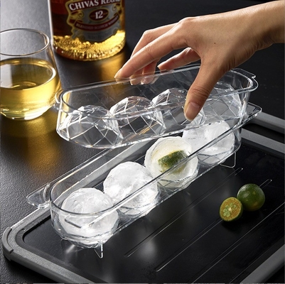 Scatola di ghiaccio a sfere 4 pcs PET in plastica di qualità alimentare Fancy Ice Cube Tray per accessori da cucina