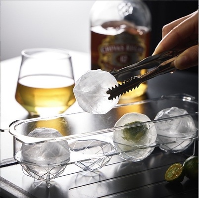 Scatola di ghiaccio a sfere 4 pcs PET in plastica di qualità alimentare Fancy Ice Cube Tray per accessori da cucina