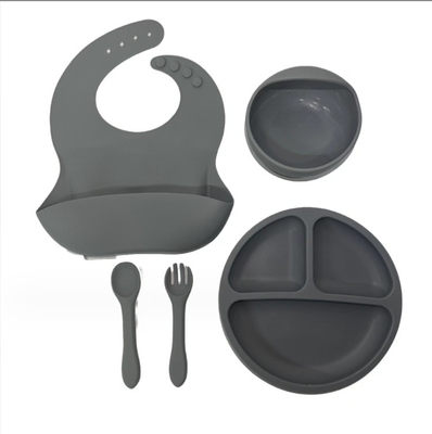 Set di piatti per bambini in silicone di qualità alimentare Set regalo per neonati più venduto senza stile di design