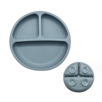 Set di alimentazione in silicone 3 aree Materiale di qualità alimentare Piatto per bambini con aspirazione divisa