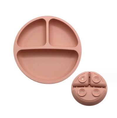 Set di alimentazione in silicone 3 aree Materiale di qualità alimentare Piatto per bambini con aspirazione divisa