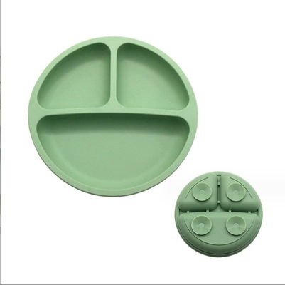Set di alimentazione in silicone 3 aree Materiale di qualità alimentare Piatto per bambini con aspirazione divisa