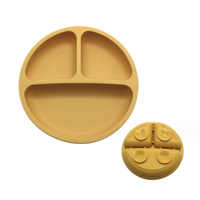 Set di alimentazione in silicone 3 aree Materiale di qualità alimentare Piatto per bambini con aspirazione divisa