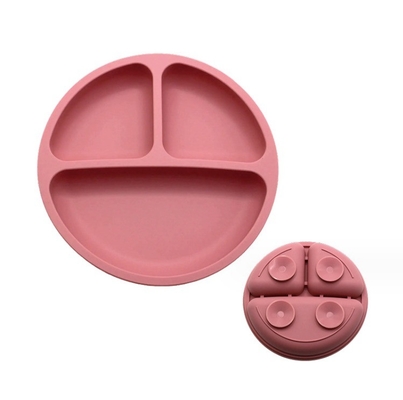 Set di alimentazione in silicone 3 aree Materiale di qualità alimentare Piatto per bambini con aspirazione divisa