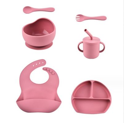 Bambini piatto da pranzo utensili da tavola suczione tazza alimentazione set di alimenti di grado di silicone bowl forchetta set