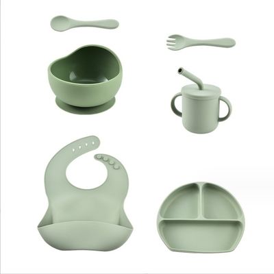 Bambini piatto da pranzo utensili da tavola suczione tazza alimentazione set di alimenti di grado di silicone bowl forchetta set