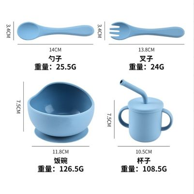 Bambini piatto da pranzo utensili da tavola suczione tazza alimentazione set di alimenti di grado di silicone bowl forchetta set