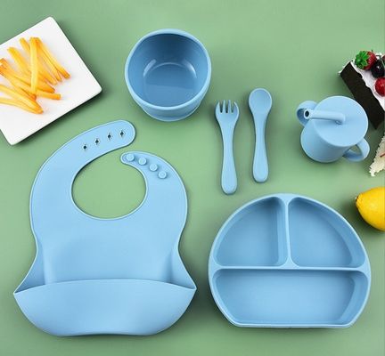 Bambini piatto da pranzo utensili da tavola suczione tazza alimentazione set di alimenti di grado di silicone bowl forchetta set