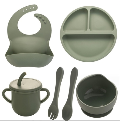 Niente Stile di design Set di alimentazione in silicone piatto per cena piatto tazza tazza cucchiaio forchetta sporco per neonati