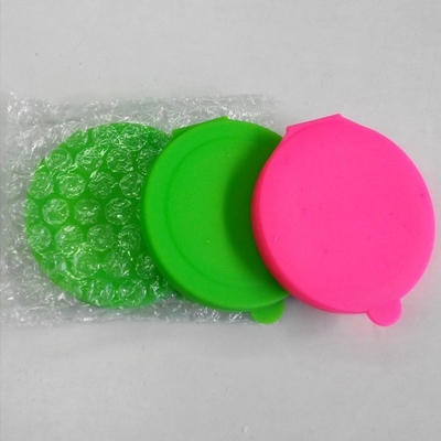 Moderno rotondo vetro di silicone cosmetico doppio lato pieghevole portabile trucco specchio tascabile