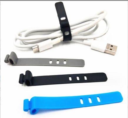 Organizzatore per portacavi a cinghia di silicone colorato per modellare cavi USB di qualità alimentare