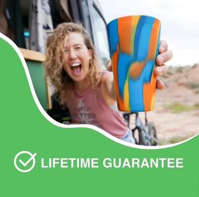 Tazza di silicone di qualità alimentare con maniglia per il viaggio in campo Logo personalizzato Tazza da bere senza BPA