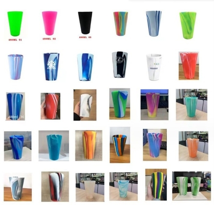 Tazza di silicone di qualità alimentare pieghevole Tazza da bere indistruttibile per viaggiare Colore misto