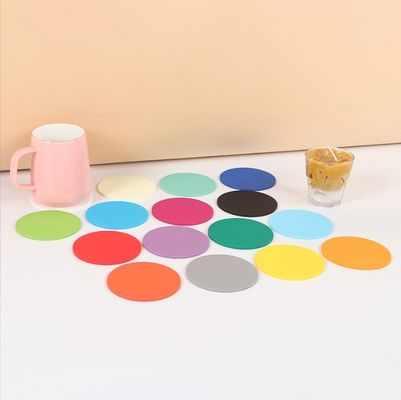 Sostenibile Plastica Rotonda Soft PVC Coppa Coaster per bere con Logo personalizzato