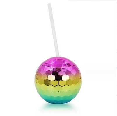 Tazze da discoteca in stile americano 600 ml uniche con palline elettroplate Flash sferiche a doppia parete Tazze di plastica