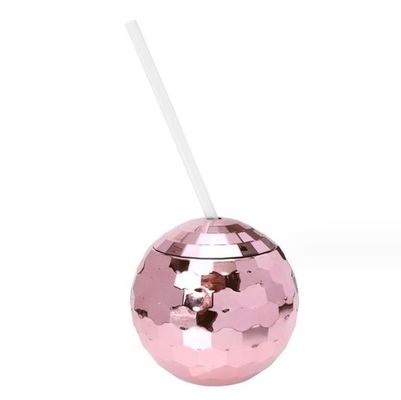 Tazze da discoteca in stile americano 600 ml uniche con palline elettroplate Flash sferiche a doppia parete Tazze di plastica