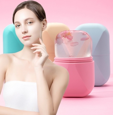 Facial Cooling Eye Body Skin Care Lift Glass For Ice Globes Ice Roller Strumento di bellezza in silicone