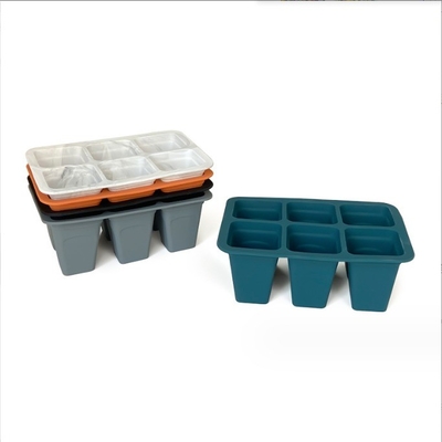 6 cellule Tavolo per bambini in silicone di plastica Quadrati Vaso di fiori Piantatrici per la finitura del giardino
