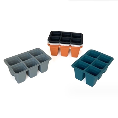 6 cellule Tavolo per bambini in silicone di plastica Quadrati Vaso di fiori Piantatrici per la finitura del giardino