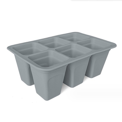 6 cellule Tavolo per bambini in silicone di plastica Quadrati Vaso di fiori Piantatrici per la finitura del giardino